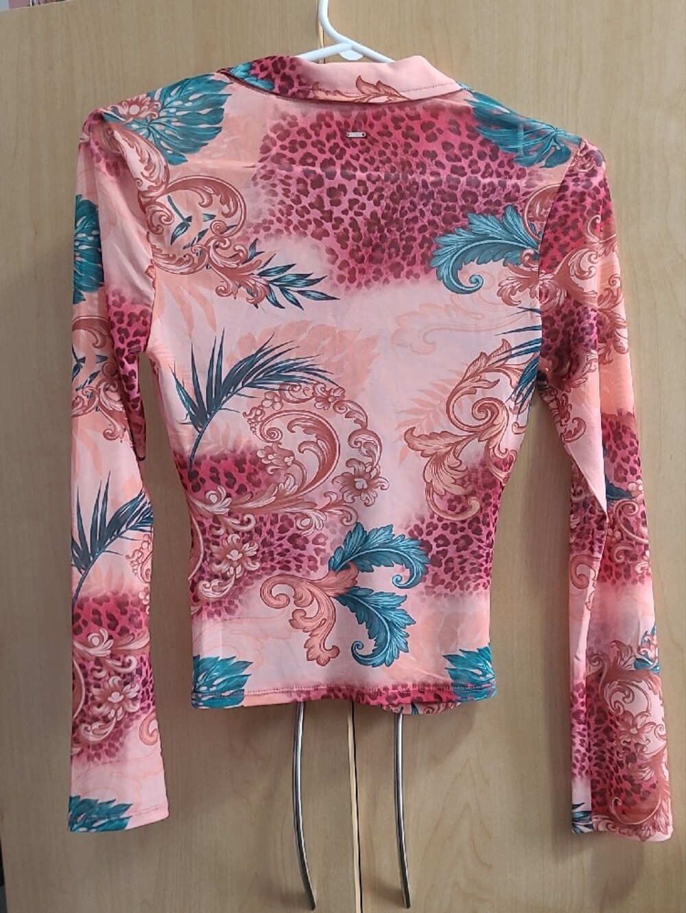 GUESS LS Chemise Berrie Shirt - Sun Florid Coastal Resort Long Sleeve Top - Picture 4 of 12